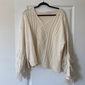 Pink Lily ivory sweater Size M